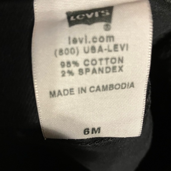 Levi’s 512 Tapered Slim High Rise Black Denim 6M - Picture 7 of 8